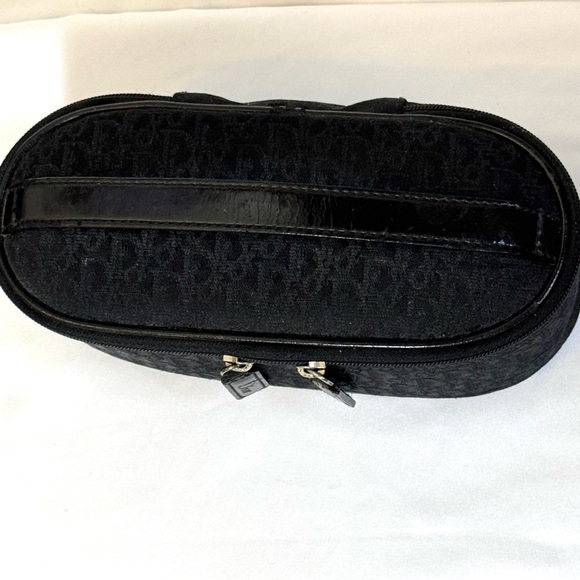 VTG Christian Dior Trotter Black Vanity Makeup Case Pouch . Double Zip Around - Picture 5 of 7